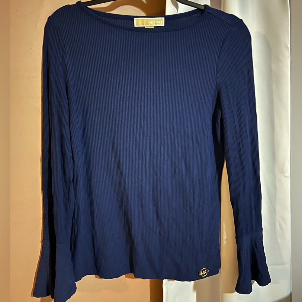 Michael Kors Navy Top with Gold Accents